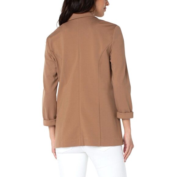 Liverpool Boyfriend Blazer with Princess Darts in Maple Brown Women Size Large L - Picture 2 of 10